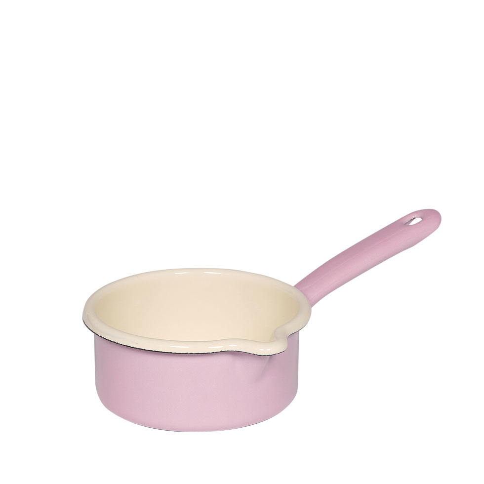 Riess - Steelpan laag met schenktuit - roze - 12 cm - 0,5 ltr