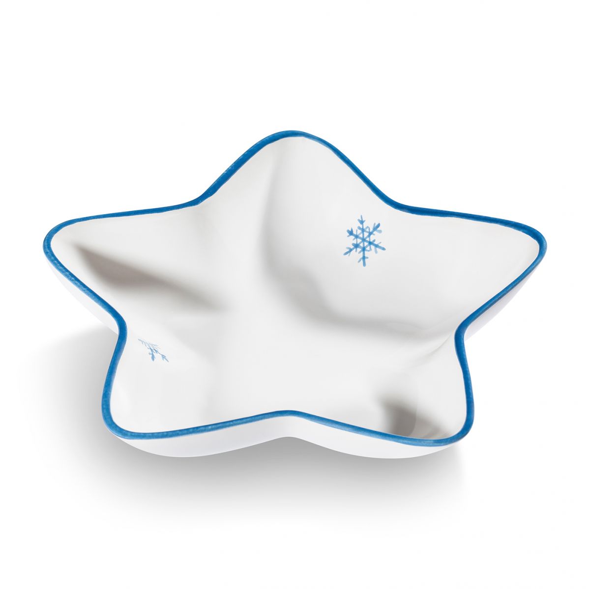 Schaaltje ster - Sneeuwkristal blauw - 22 cm