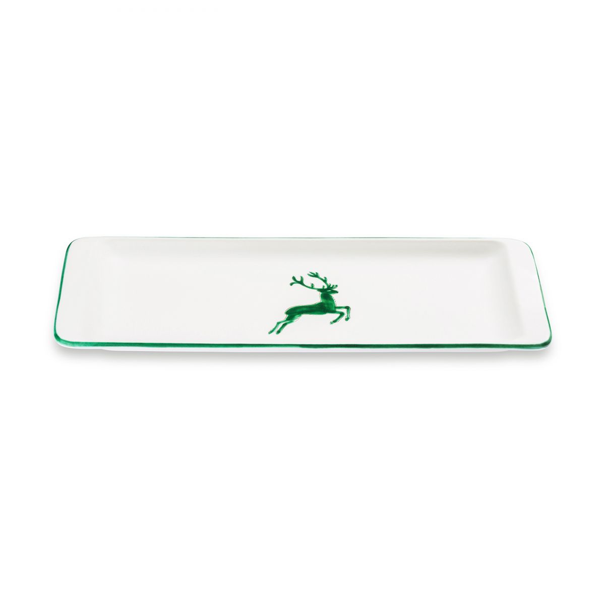 Serveerschaal rechthoek - Hert groen - 42 x 16 cm