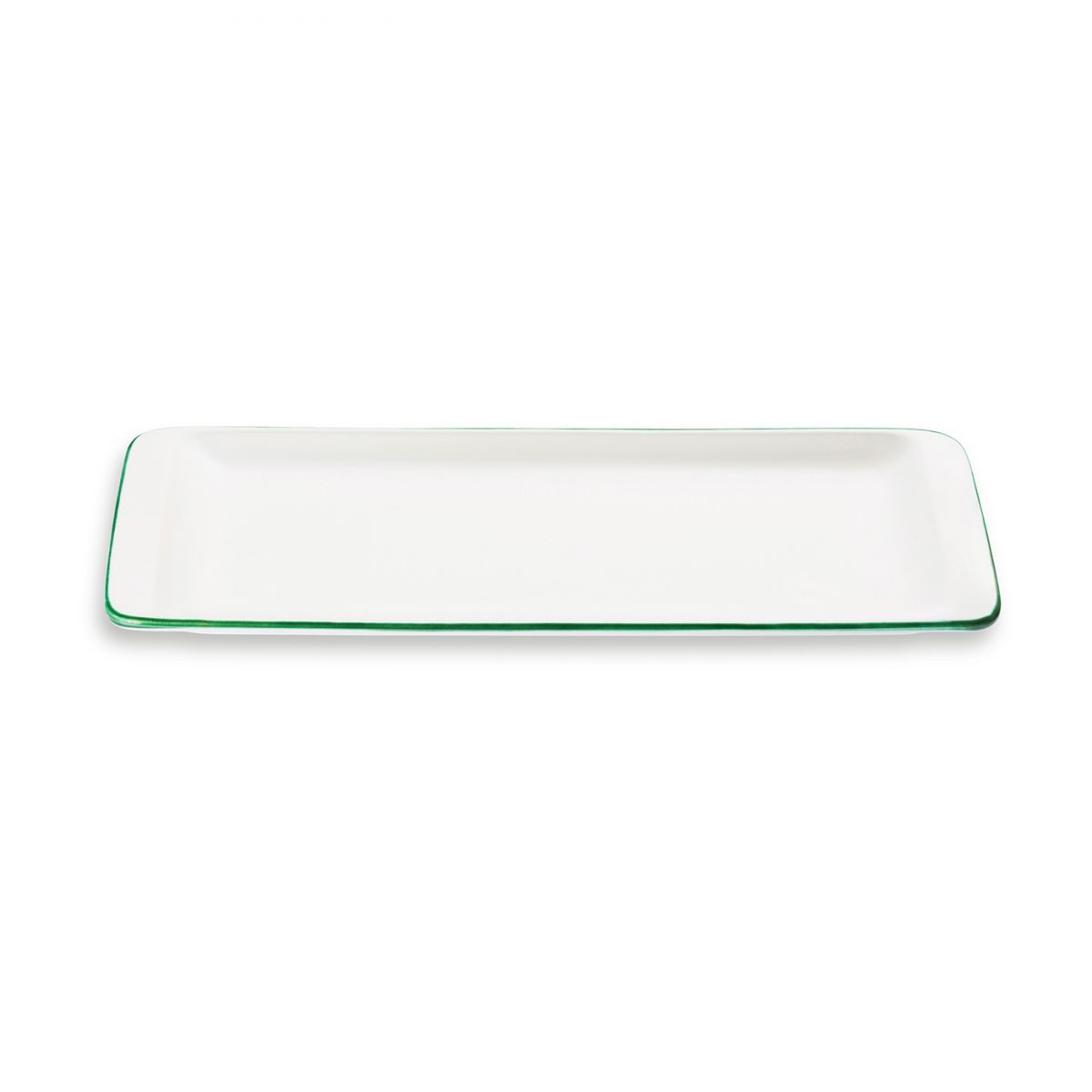 Serveerschaal rechthoek - Rand groen - 42 x 16 cm