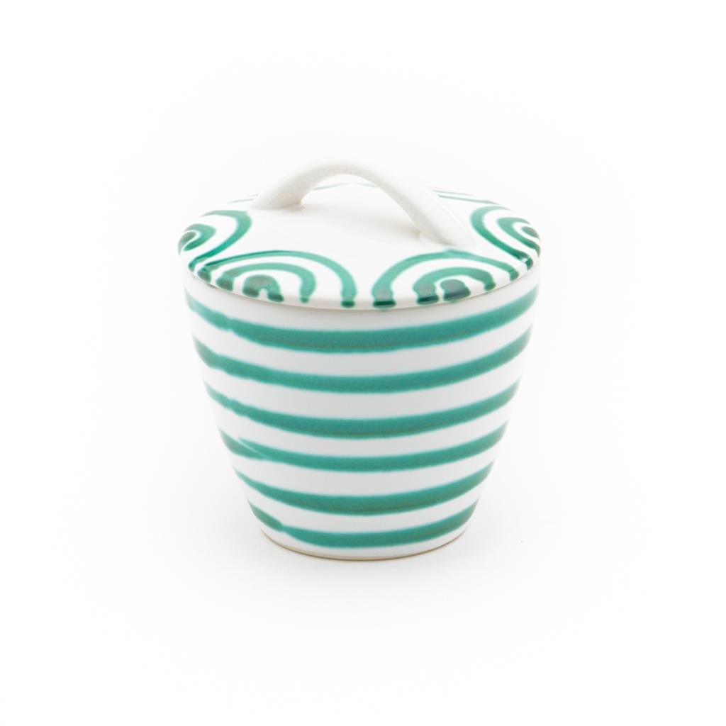 Suikerpot recht - Gevlamd groen - 9 cm