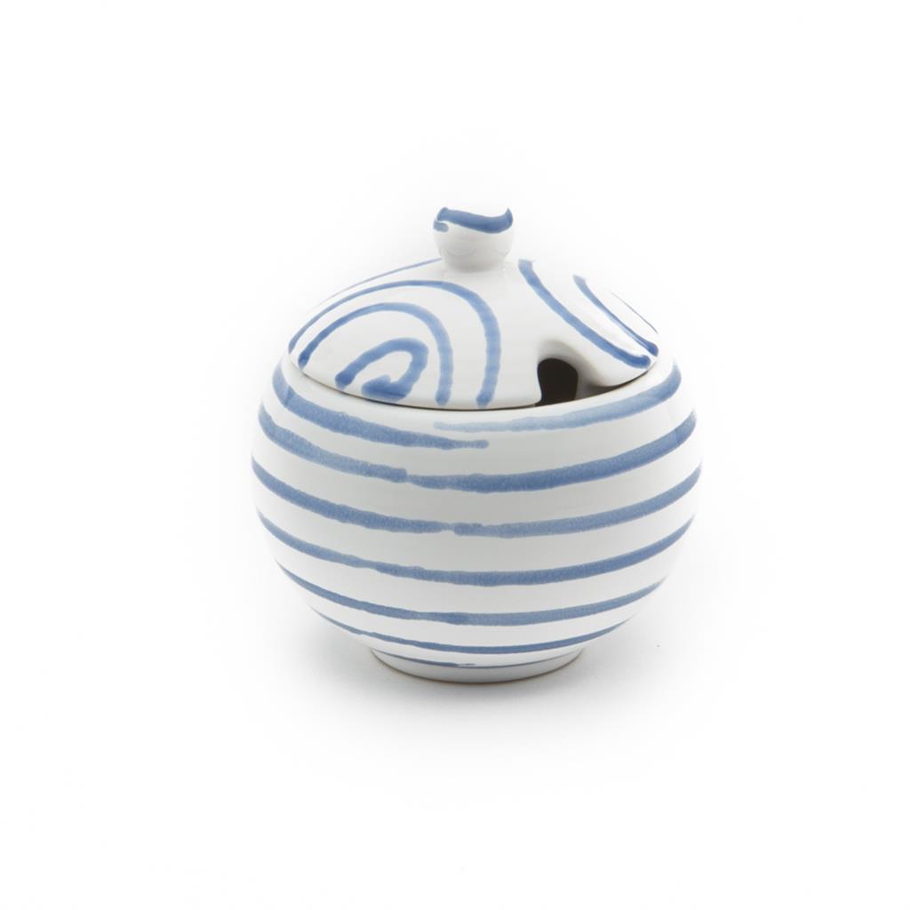 Suikerpot bol - Gevlamd blauw - 10 cm