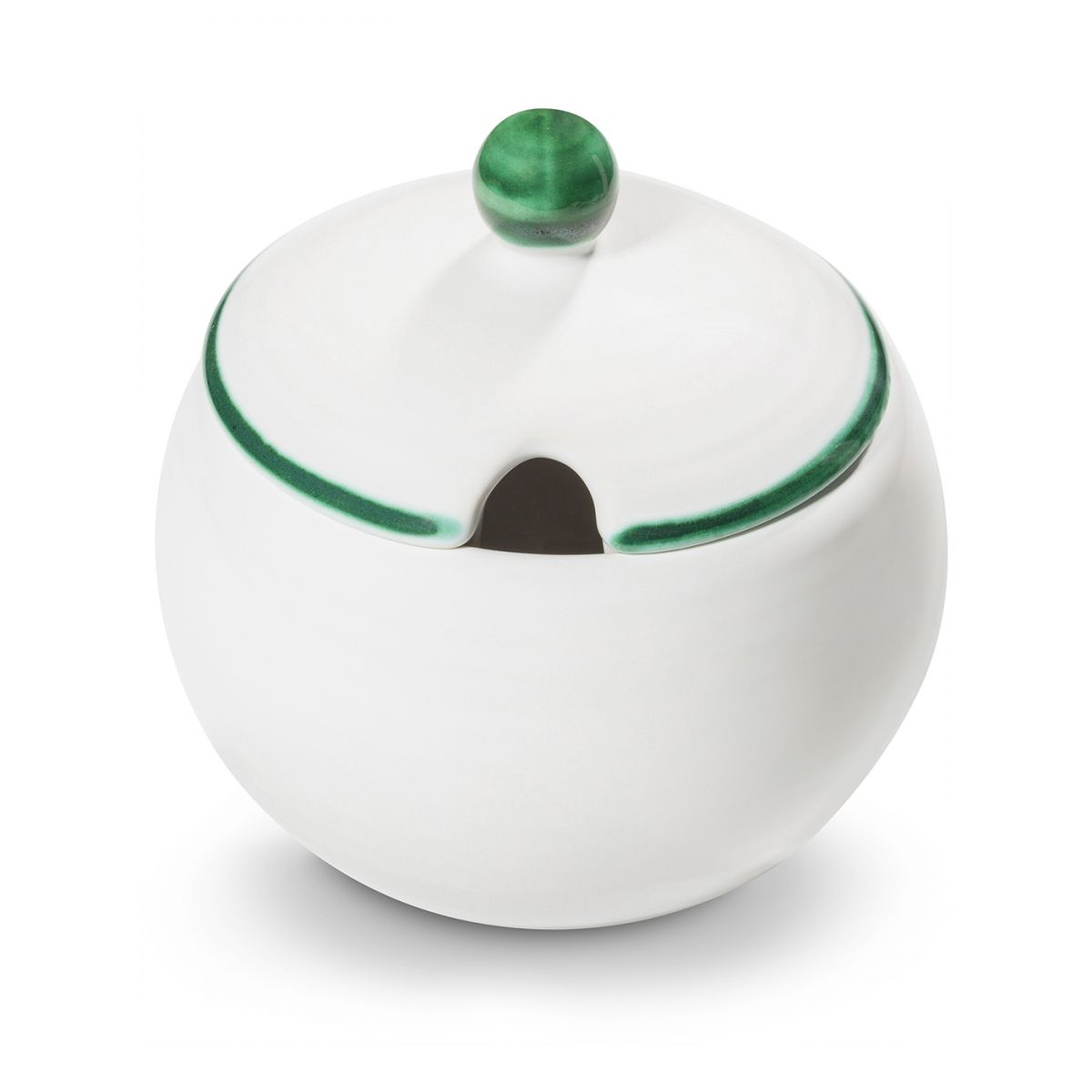 Suikerpot bol - Rand groen - 10 cm