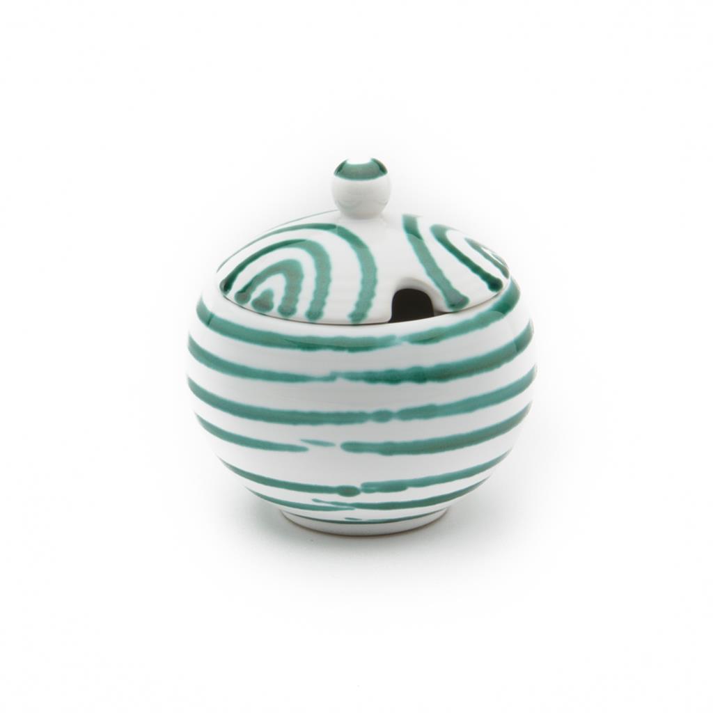 Suikerpot bol - Gevlamd groen - 10 cm