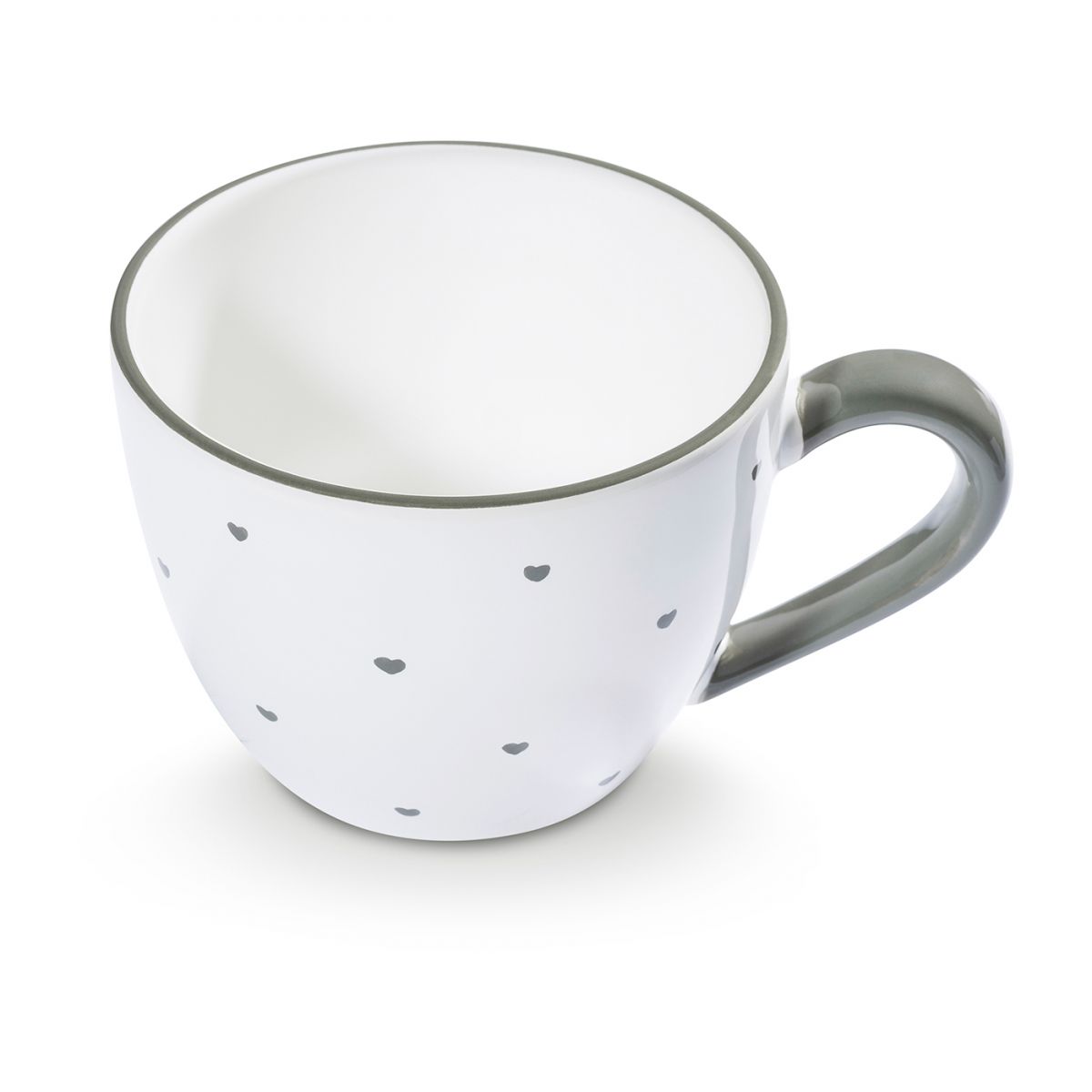 Theebeker Maxima - Hartjes grijs - 0,4 ltr