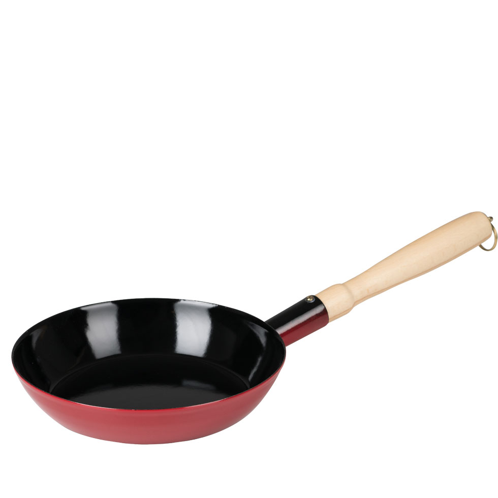 Riess - Koekenpan met houten steel - rood - 24 cm