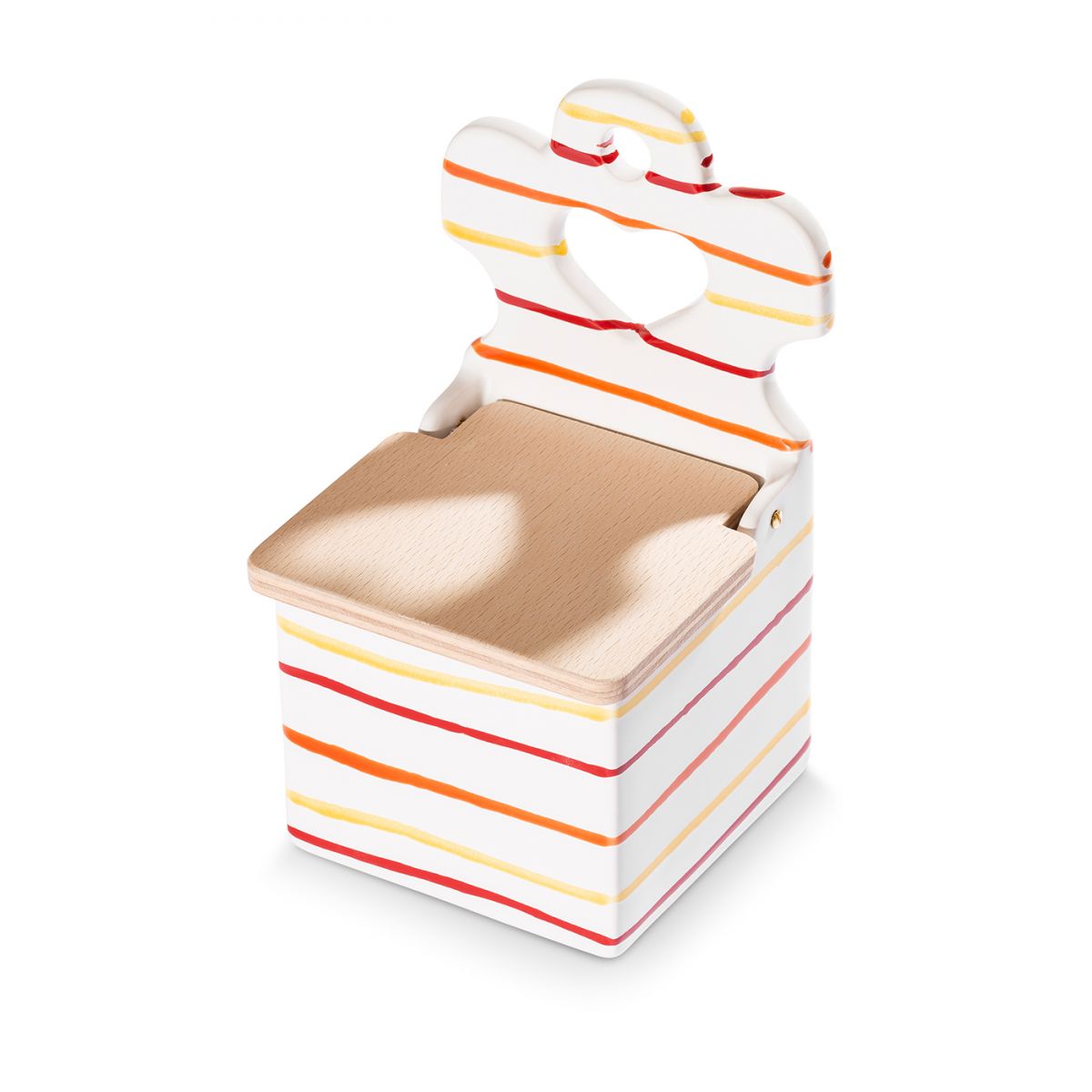 Zoutpot met houten deksel - Gevlamd Landlust - 18 cm