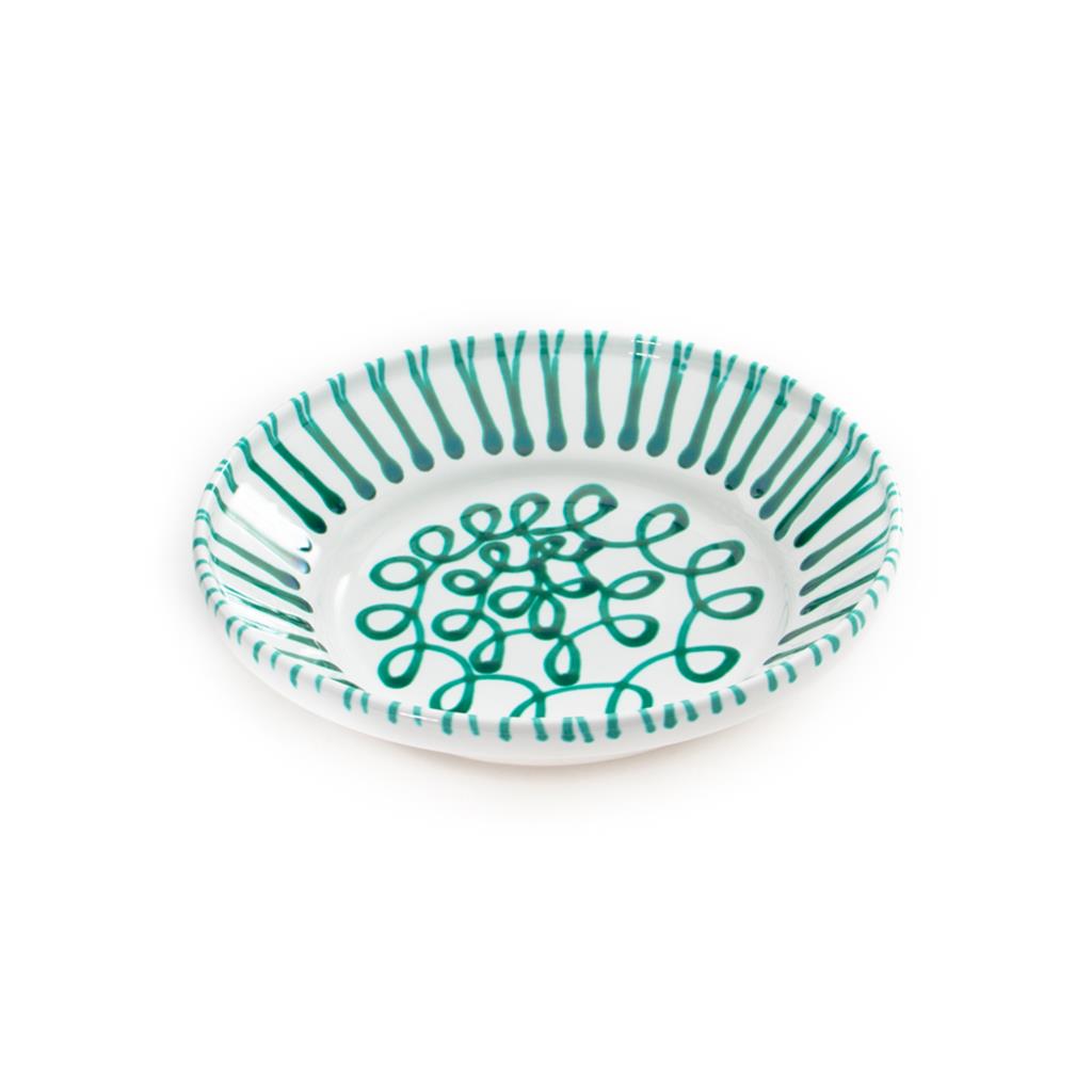 Diepe schaal - Gevlamd groen - 28 cm