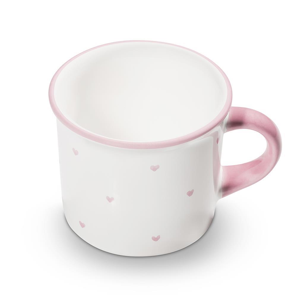 Koffiebeker - Hartjes roze - 0,24 ltr