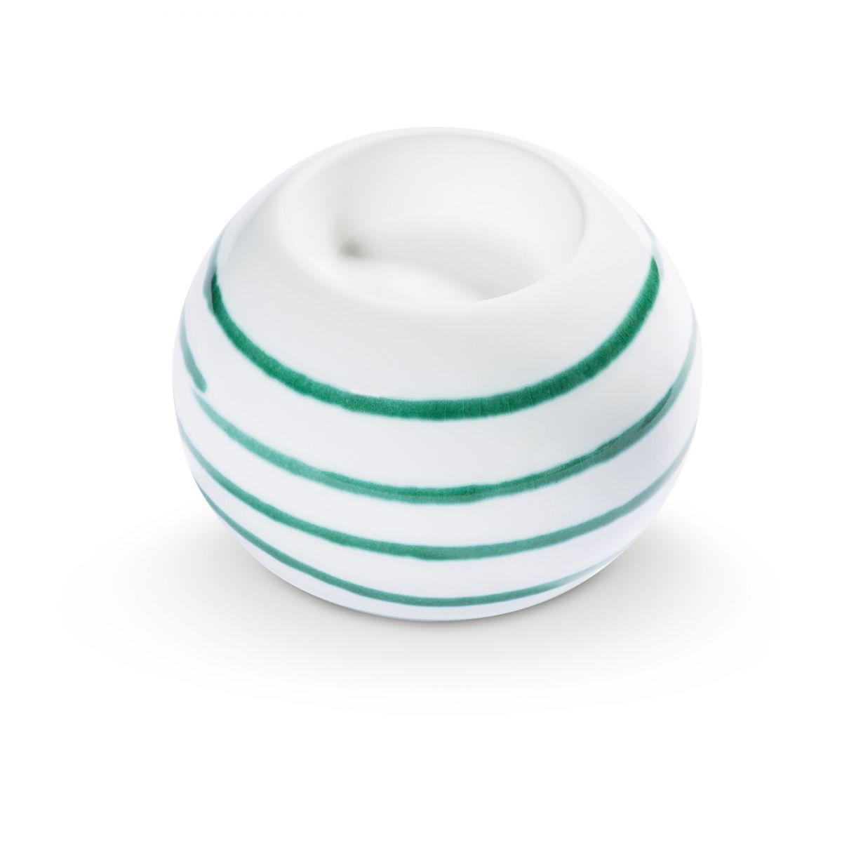 Waxinehouder - Gevlamd groen - 8,5 cm